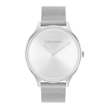 Calvin Klein Analog Quarzuhr für Damen mit Silbernes Edelstahl-Mesh-Gliederarmband - 25200001 im Sale